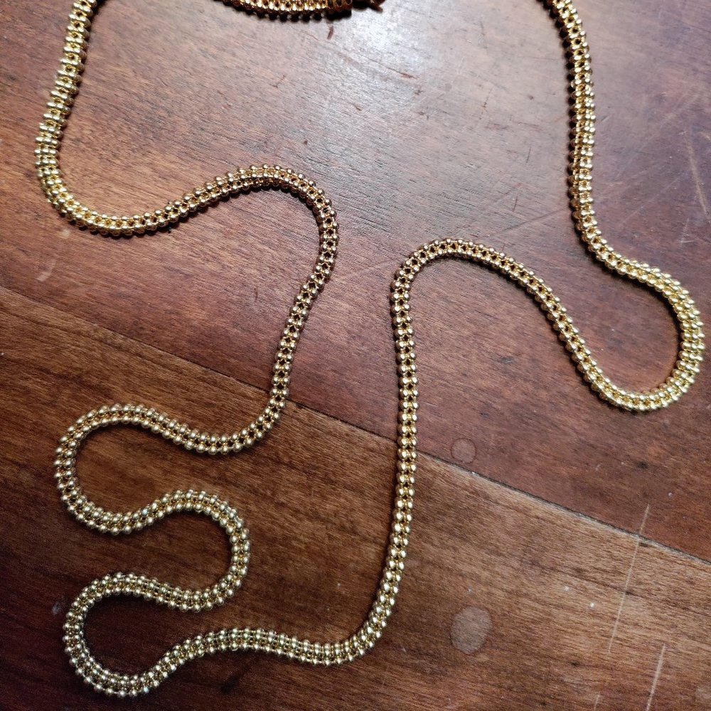 Napier textured-square-link gold-tone necklace